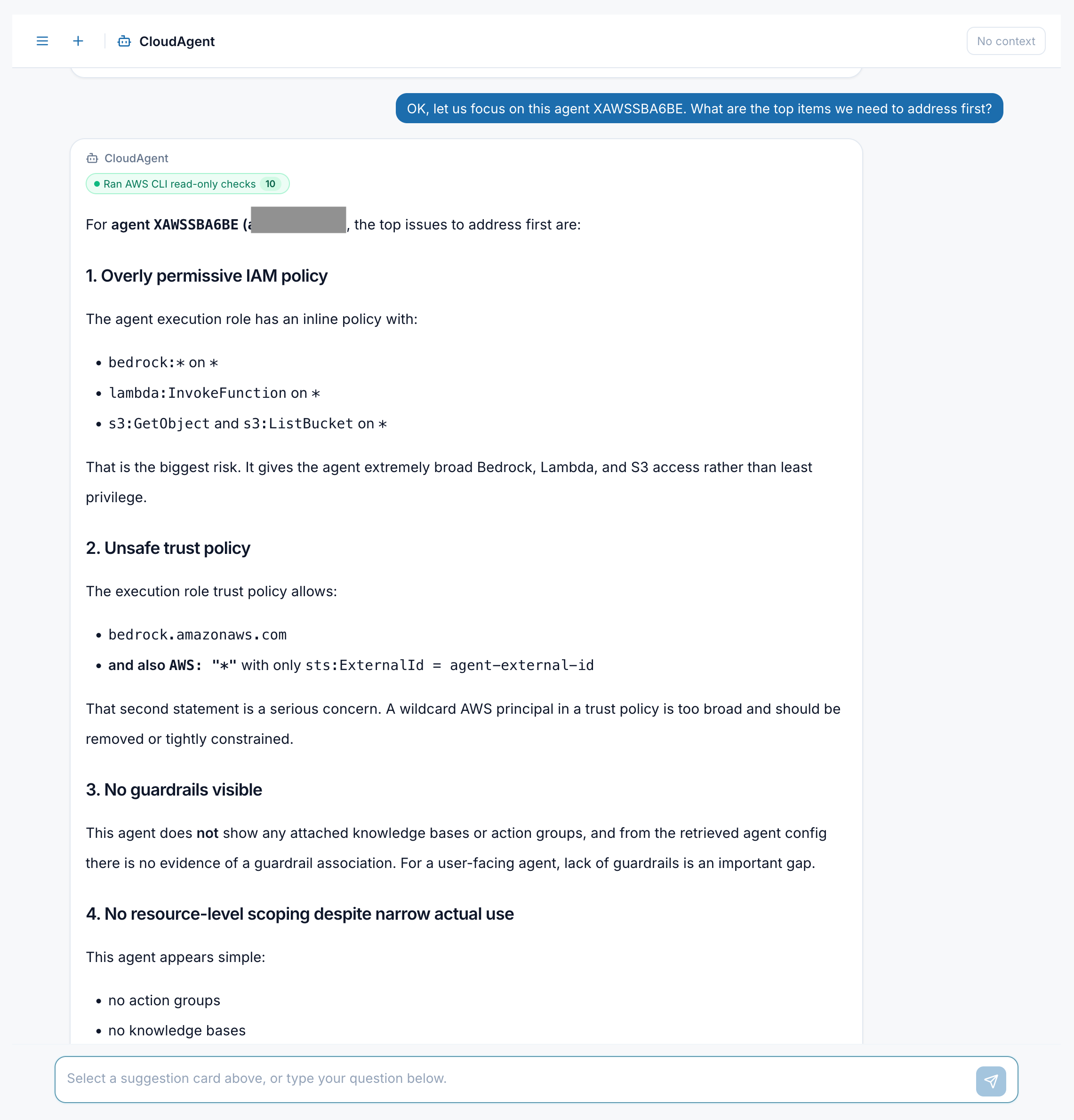CloudAgent highlights top Bedrock agent security issues